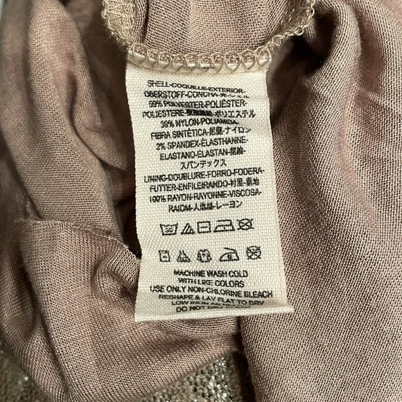 Free People Tan Lace Gold Foil Ombre Dress - Picture 6 of 6